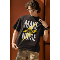 T SHIRT make some noise NOIR AVEC UN DESIGN MODERN FIT ET STYLE UNIQUE