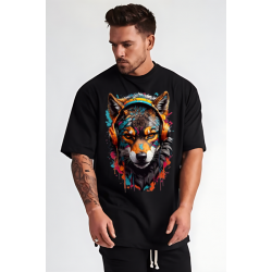 Unique and Ultra Comfortable Urban Cotton Wolf T-shirt - Sizes S to XXL