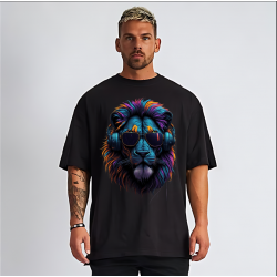 T-shirt Lion Urbain en Coton Unique et Ultra Confortable - Tailles S à XXL