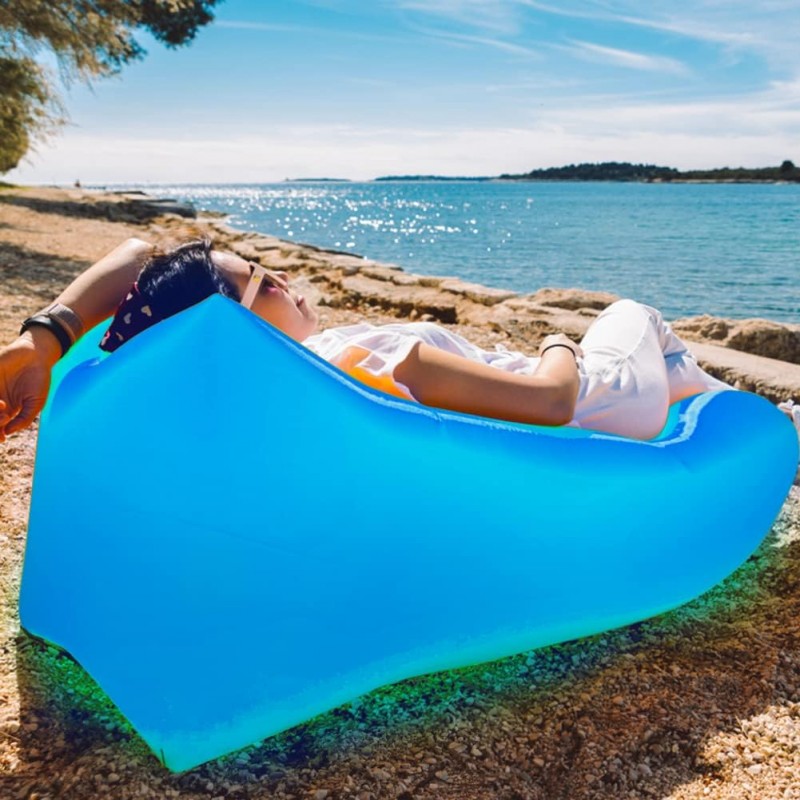 Gohytal Canapé Gonflable Imperméable à l'eau, Hamac Gonflable, 240 x 73 cm Sac à Air pour Intérieur ou Extérieur, Voyage,