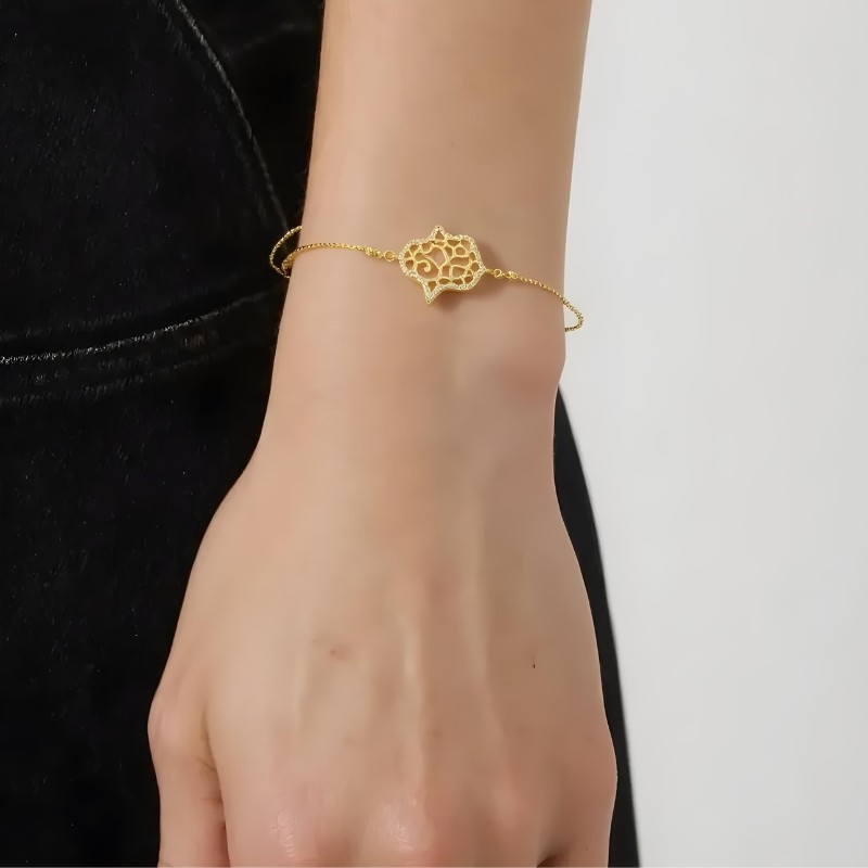 acier inoxydable-Élégance Intemporelle : Le Bracelet Charme Doré